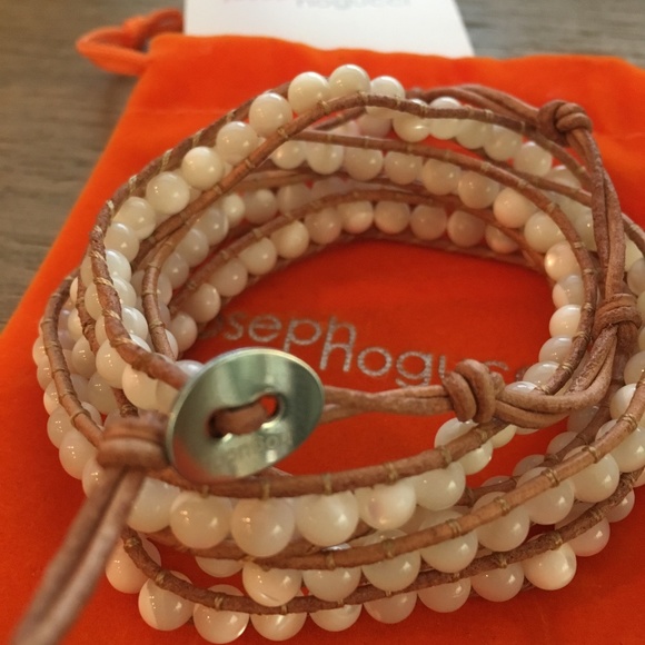 Joseph Nogucci Cream and Tan Colored Wrap Bracelet - Picture 1 of 4